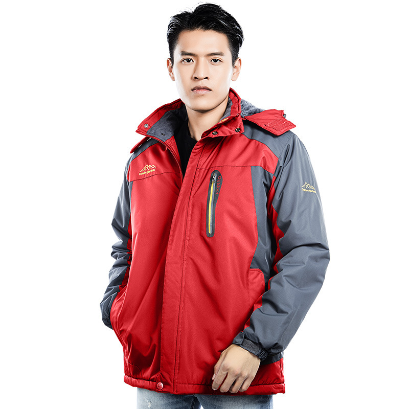 Chaqueta al aire libre de los hombres marca de moda de lana forrada engrosada montañismo ropa invierno más tamaño chaqueta impermeable a prueba de viento caliente Chaqueta de algodón