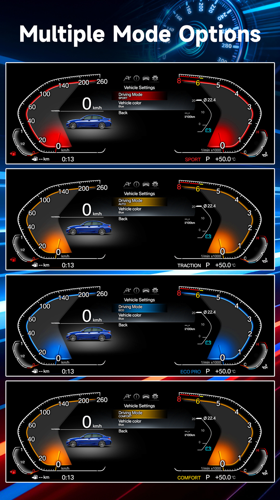 Suitable for BMW 1 Series E81 E82 E87 E88 2004-2011, modified to a high-definition large-screen full LCD instrument panel