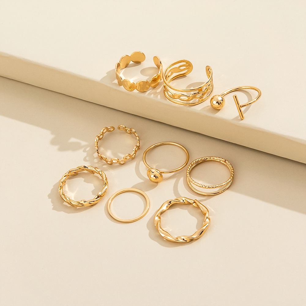 Simple Style Geometric Metal Plating No Inlaid Rings