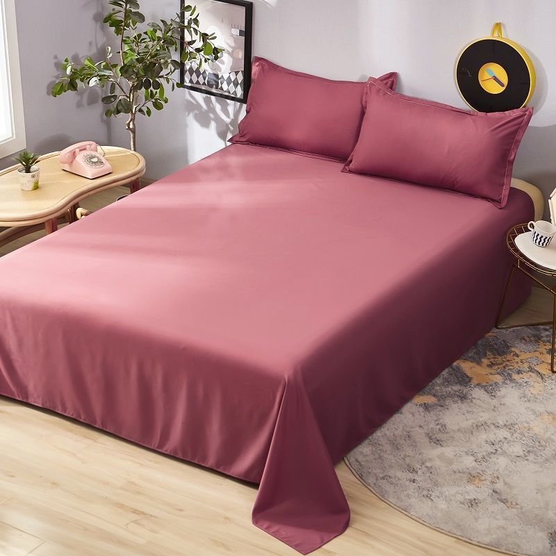 Sábanas de cama tela al por mayor tratamiento de agua lavado algodón dormitorio de color sólido cama doble arroz colcha blanca gris oscuro
