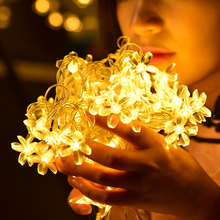 太阳能led灯串樱花灯串户外庭院防水花朵装饰灯圣诞节灯绕树串灯