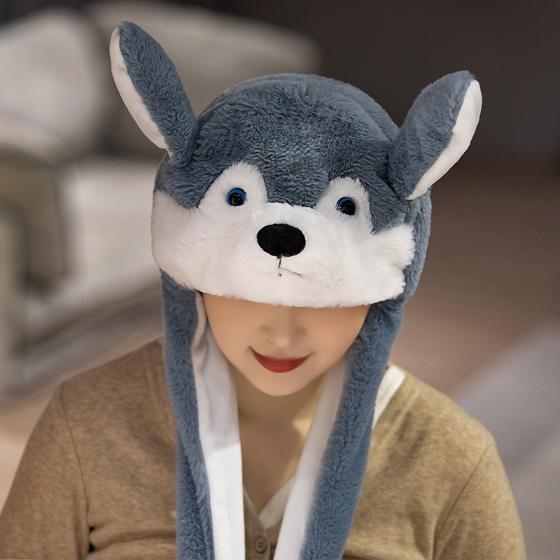 新型のディザネットの赤い同モデルのウサギの耳のエアバッグの帽子の保温のぬいぐるみの耳はウサギの子の帽子の卸売りを動かします。|undefined