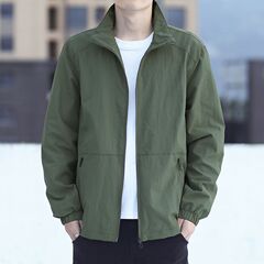 纯色翻领夹克工装男生2025新款春秋季外套上衣百搭宽松简约休闲