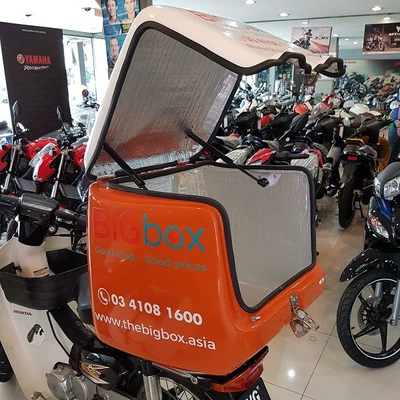 Motosiklet baqajı, böyük tutumlu skuter saxlama qutusu, izolyasiyalı çatdırılma qutusu
