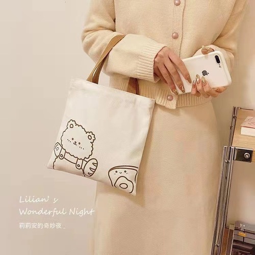 Cute canvas bag handbag for work and outing small bag for women lunch bag manufacturer canvas bag with logo