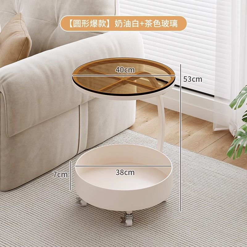 [둥근 핫 스타일] 크림 화이트 + 브라운 유리