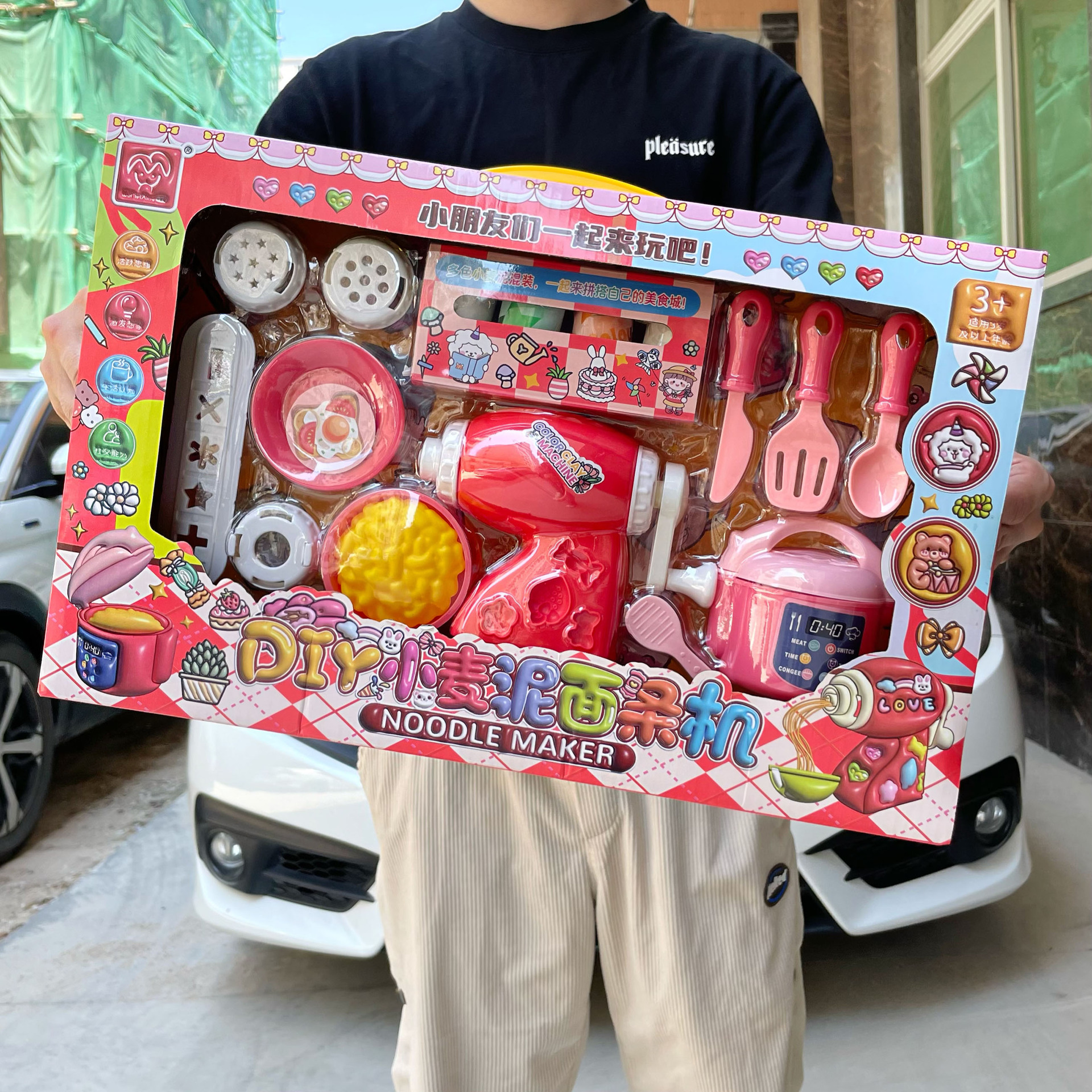 Arroz para niños utensilios de cocina trigo barro colorido máquina de fideos arcilla DIY juguetes de chicas caja de regalo al por mayor