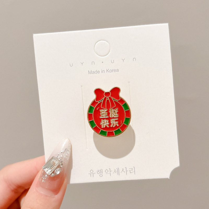 Emblemas de Navidad joyas regalos navideños flocos de nieve alce metal ligero accesorios de broche de Navidad viejos