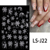 Nail stickers, white adhesive fake nails, suitable for import, new collection, with snowflakes