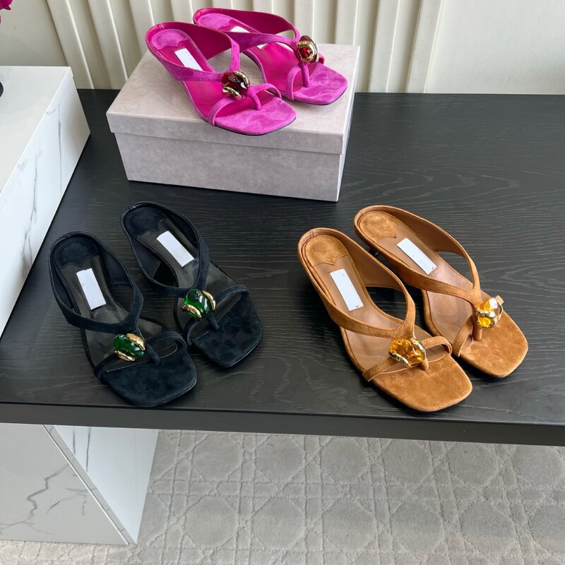 Design-Inspired Niche High-Heeled Sandals, Roman Shoes, Women's Shoes for Outdoor Wear, Summer Flip-Flops, Thong Sandals for Women