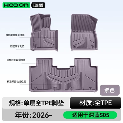 floor mats TPE27 model 2026 | Modelə uyğun ayaqaltı - deep-blue-car-s05-27-models-single-layer-foot-mat-purple-tpe-economical-standard-model