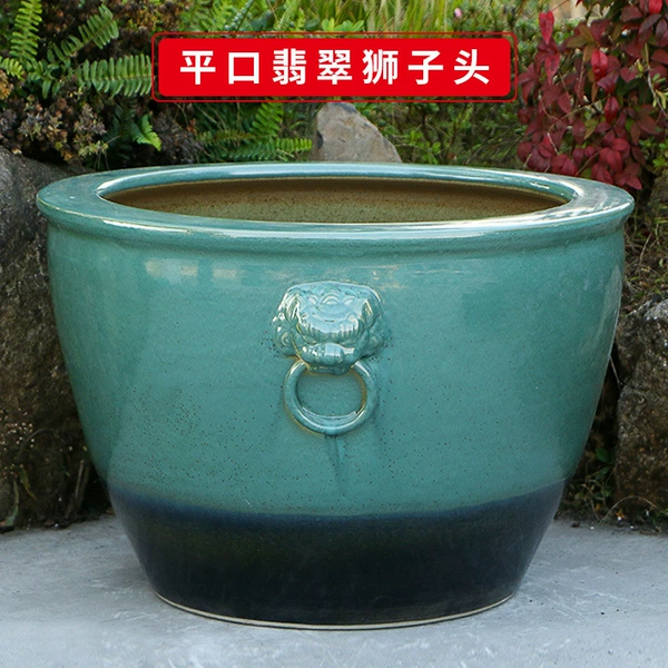 Flat Mouth Jade Lion Head