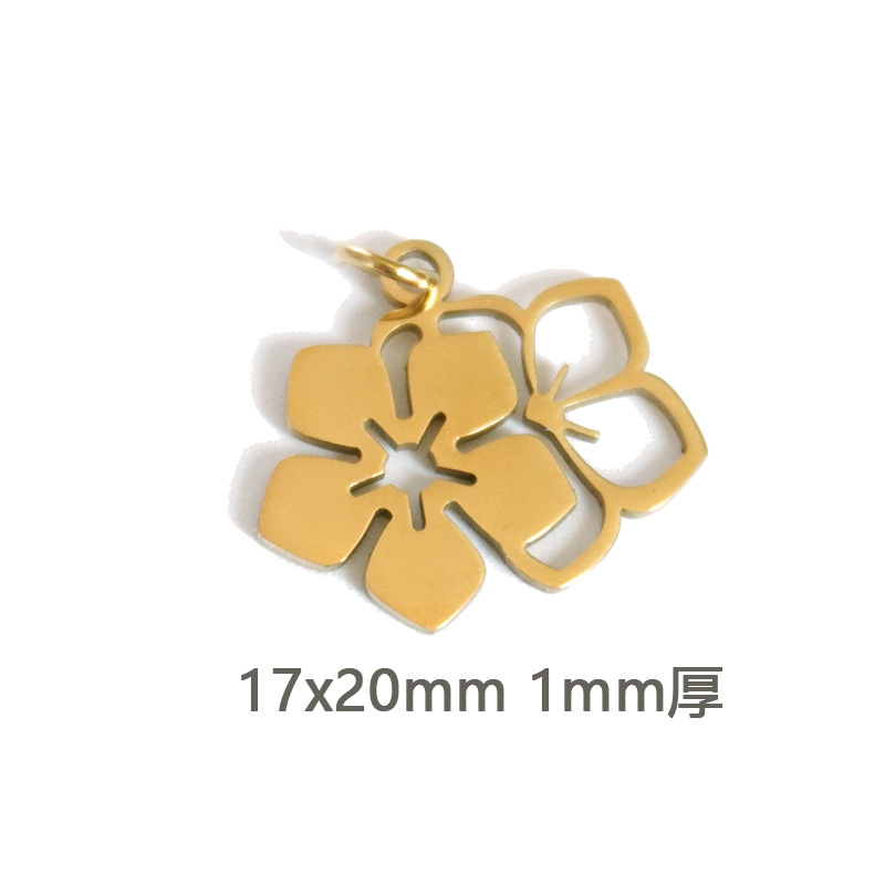 304 Stainless Steel Material 1 Piece 304 Stainless Steel Flower Pendant