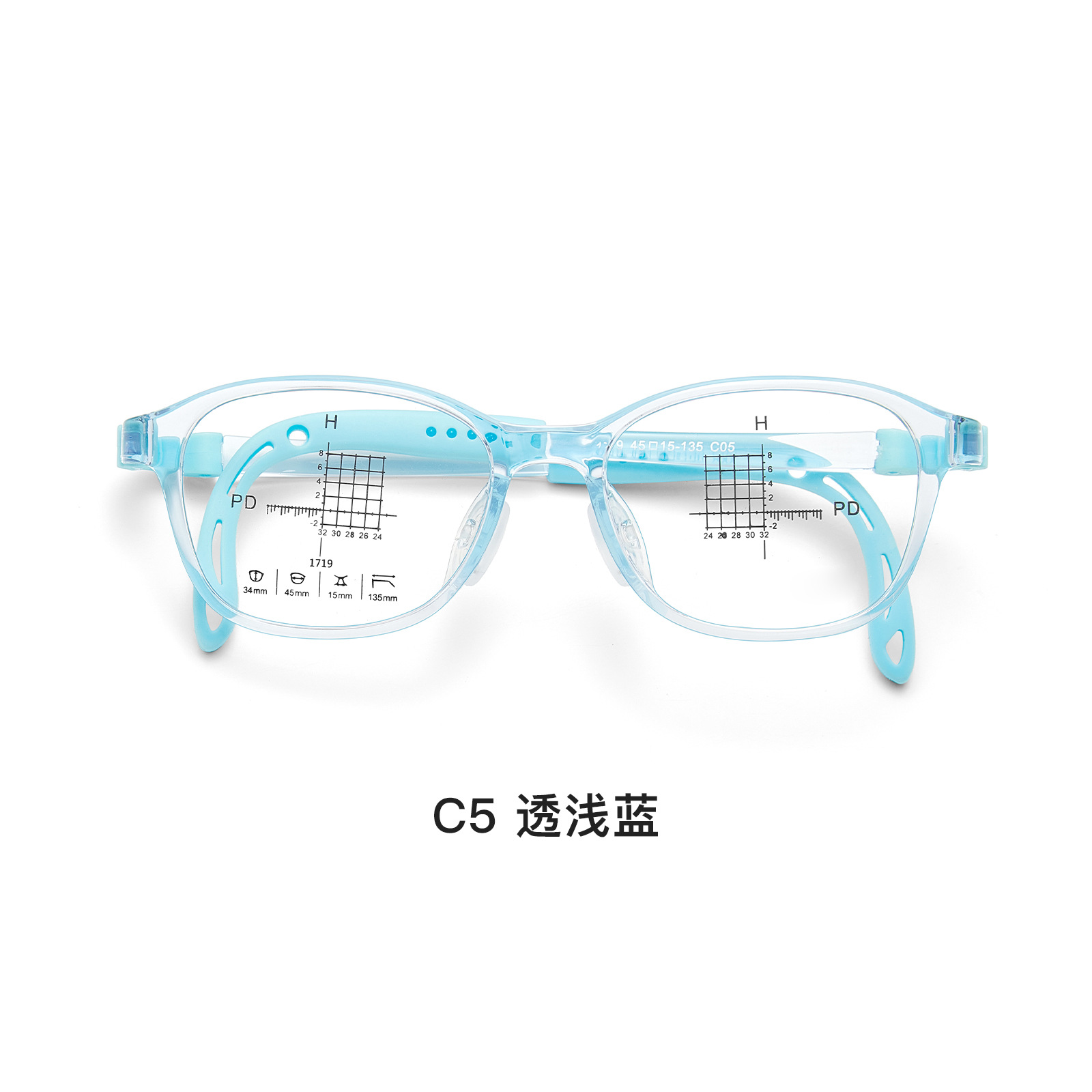 gafas para niños pueden equiparse con miopía TR90 silicona suave soporte nasal marco de gafas de memoria bisagra anti-deformación Danyang al por mayor