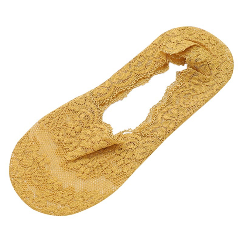 Кружевные кружевные носки, женские силиконовые Нескользящие короткие носки в Корейском стиле, летние тонкие носки без каблука с мелким ртом, невидимые носки-лодочки