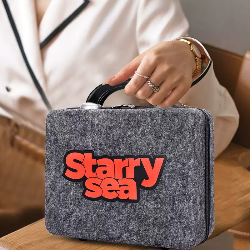 创意DIY化妆包 卡通毛毡包14寸礼品收纳盒 伴手礼箱子毛毡手提箱