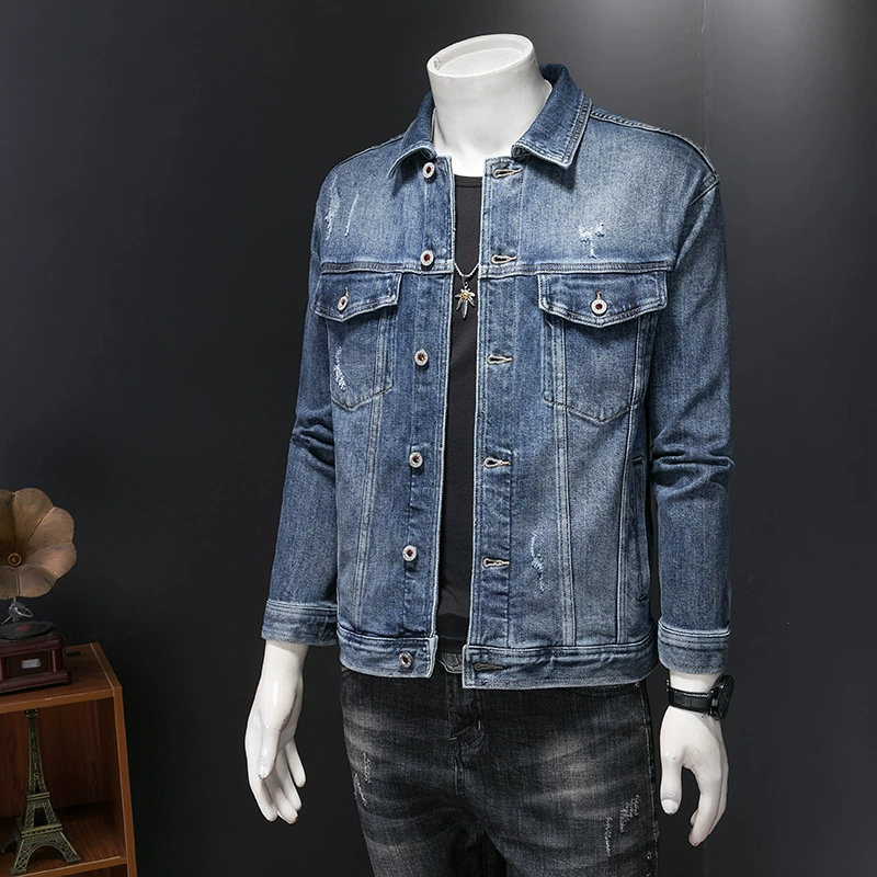 Мужской джинсовый жакет, худи, Slim Fit, 2023