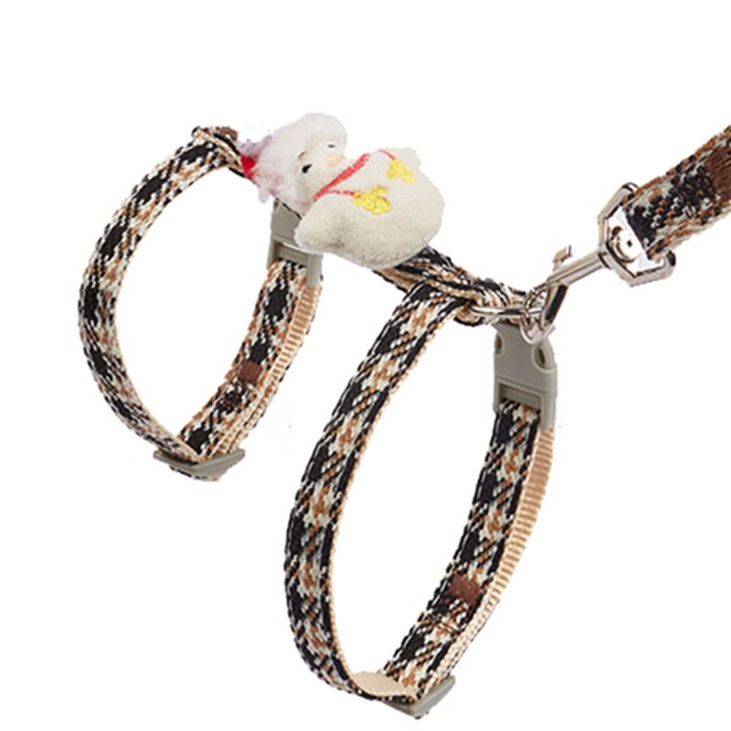 Transfronterizo ajustable mascota gato SERIE DE Navidad traje de cuerda de tracción perro pequeño perro cuerda en forma de I correa para el pecho