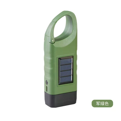 Multifunctional Emergency Flashlight, Solar-Powered Charging Model, Two-In-One Outdoor Emergency Power Bank, Portable Flashlight (UV fənərlər) - aj-170-hand-generator-green