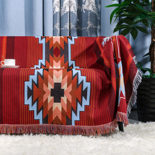 Modern simple jacquard thread blanket geometric tapestry camping blanket picnic mat universal sofa blanket sofa towel floor mat carpet