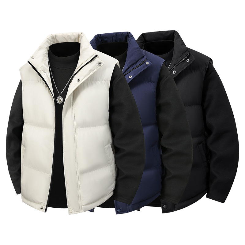 2026 new autumn and winter cotton vest for men, warm sleeveless sports jacket for teenagers, cross-border vest
