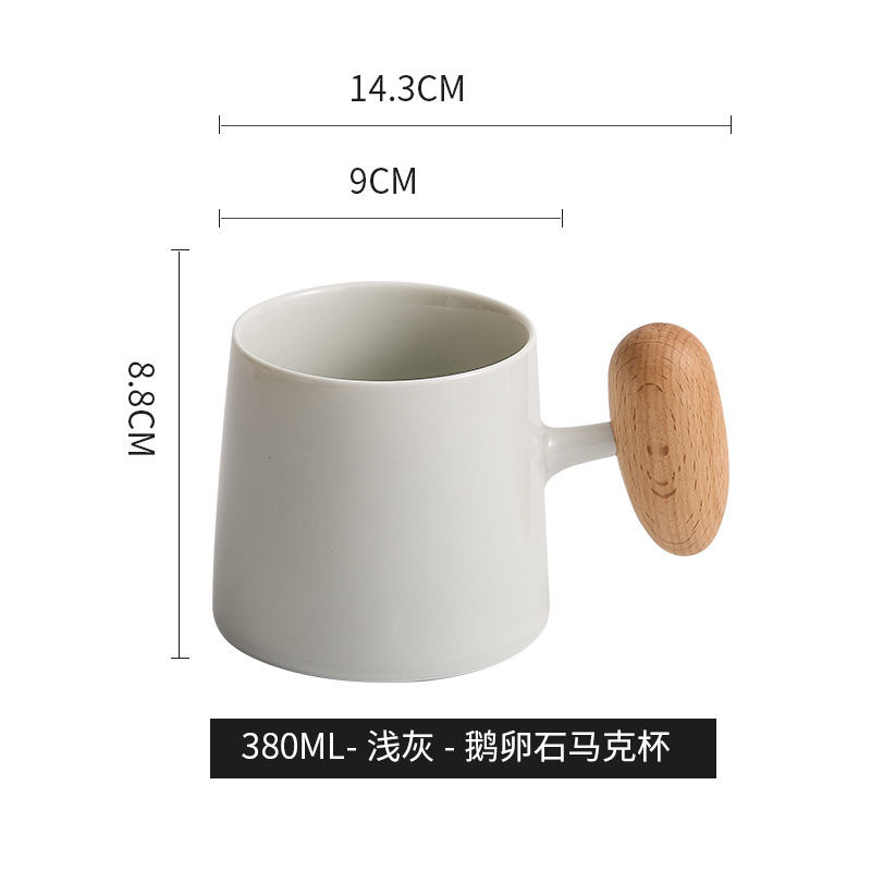 Estilo ins simple oficina de Morandi hermosa taza de café mango de madera taza de cerámica taza de pareja regalo