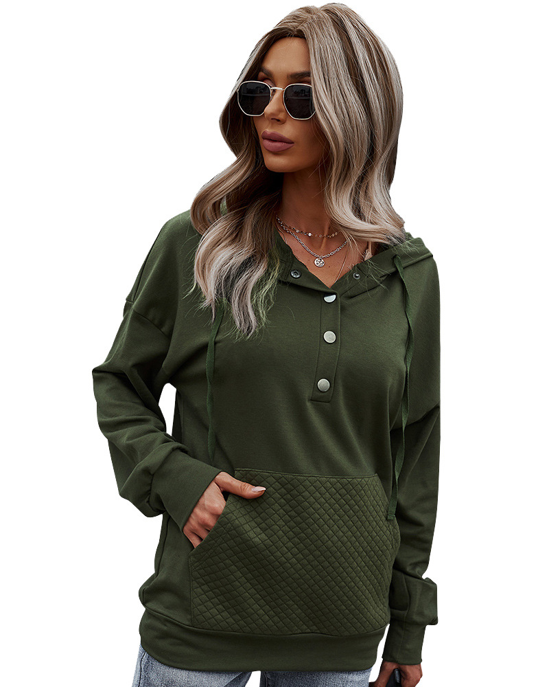 women s solid color long-sleeved hoodie with pocket nihaostyles clothing wholesale NSDY73983