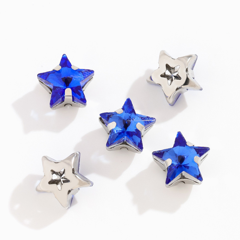 手縫い五芒星爪ドリルガラスクリスタル手縫いドリル DIY ファンタジー爪ドリル素材ホワイト K 穴付きドリルアクセサリー|undefined