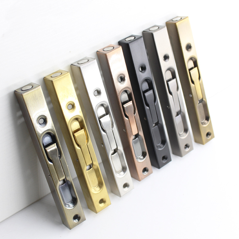 6-48 inch extended stainless steel concealed pin box-type door bolt, floor and ceiling invisible pin lock security door, double-sided pin