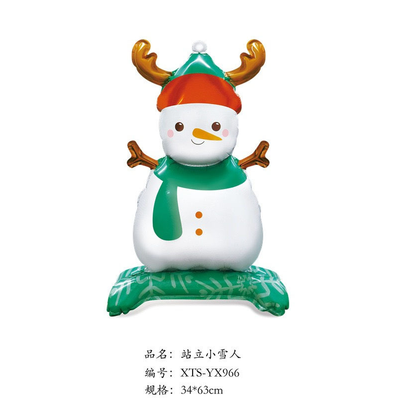 クロスボーダークリスマスサンタクロース杖ヘラジカスノーフレーク雪だるま漫画アルミフィルムバルーンクリスマスパーティー装飾ボール|undefined