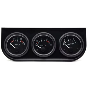 12V 2-inch 52MM yağ temperaturu, yağ təzyiqi, gərginlik üçlü ölçü cihazı