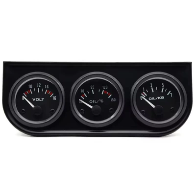 Cross-border bestseller 12V 2-inch 52MM oil temperature, oil pressure, voltage combination triple gauge car instrument modification oil temperature gauge