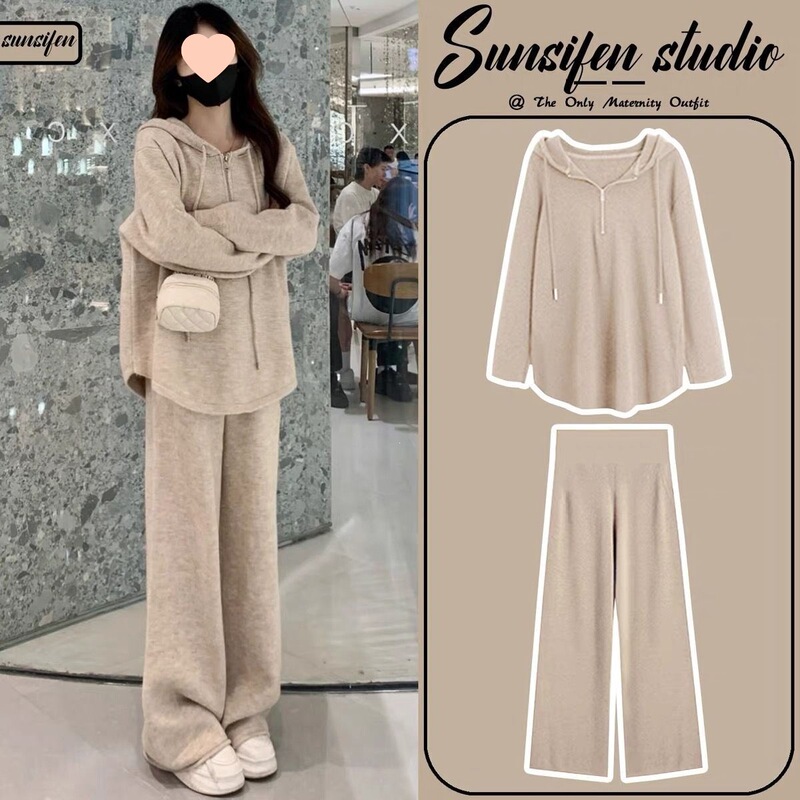 Maternity Wear Spring and Autumn New Style Loose Long-Sleeve Top Korean Style Trendy Casual Outing Outfit That Covers the Belly for Stylish Moms