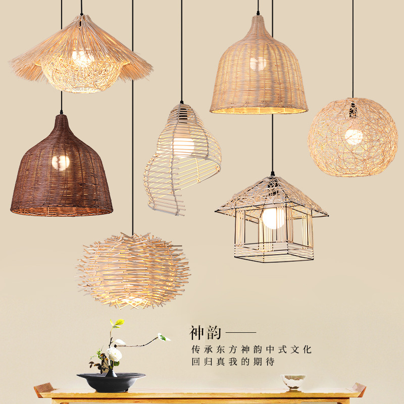 Creative and Unique Straw Hat Pendant Lamp, Rattan Woven Art Lampshade, Antique-Style Homestay Lighting, Hotel Restaurant Bamboo Lantern Creative and Unique Straw Hat Pendant Lamp, Rattan Woven Art Lampshade, Antique-Style Homestay Lighting, Hotel Restaurant Bamboo Lantern
