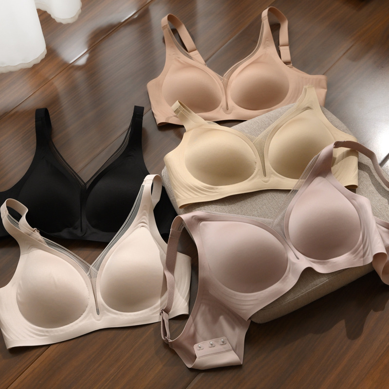 Satin Deep V Traceless Underwear Women's Soft Support Side Pull-up Lace Naked-up Women's Underwear 3511