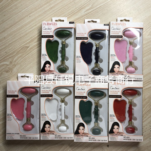 Imitation jade roller massager plastic double-head roller beauty instrument facial massage scraper resin roller stick