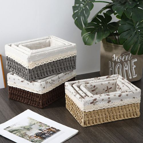 Desk storage basket miscellaneous keys woven storage basket coffee table organization woven basket storage box storage tray snack basket