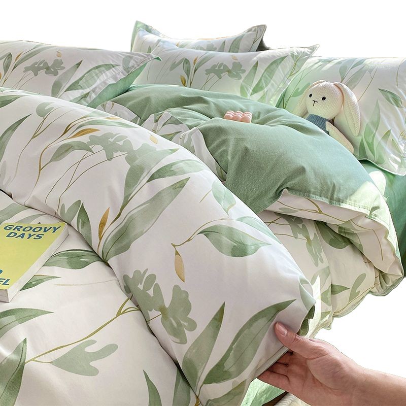 2025 ropa de cama de cuatro piezas de algodón de nuevo estilo ropa de cama de algodón funda de edredón ropa de cama de tres piezas de una sola cama doble