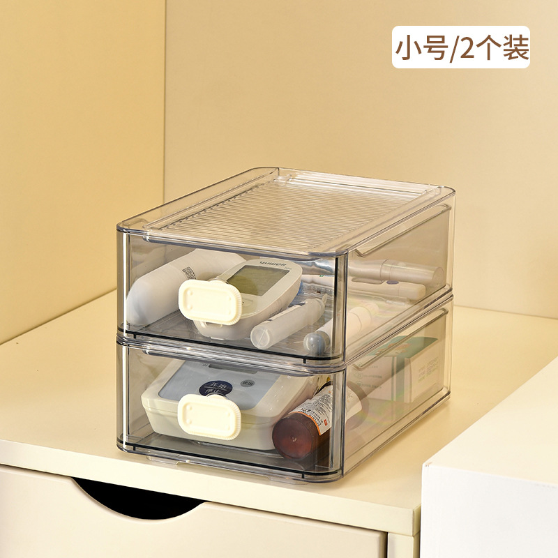 Caja de almacenamiento de medicamentos de tipo cajón transparente de gran tamaño para el hogar, caja de primeros auxilios a prueba de polvo apilada image 8