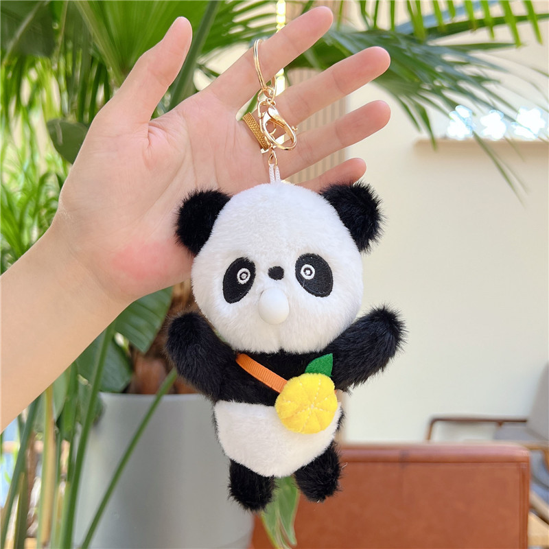Qoo10] かわいい泡吐きパンダストラップぬいぐるみ