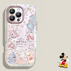 ケーキステッチはApple 16フェザーガーゼクリーム携帯電話ケースiPhone15promax漫画14/13に適しています。