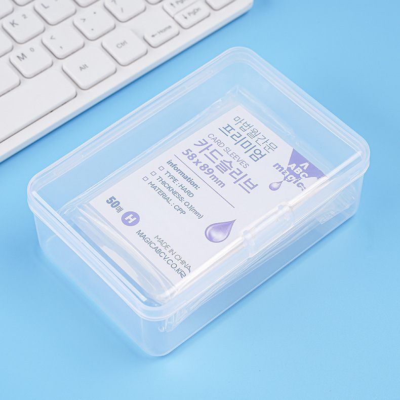 Caja de almacenamiento de PP transparente accesorios pequeños caja de plástico titular de la tarjeta caja conjunto de tarjeta de película titular de la tarjeta