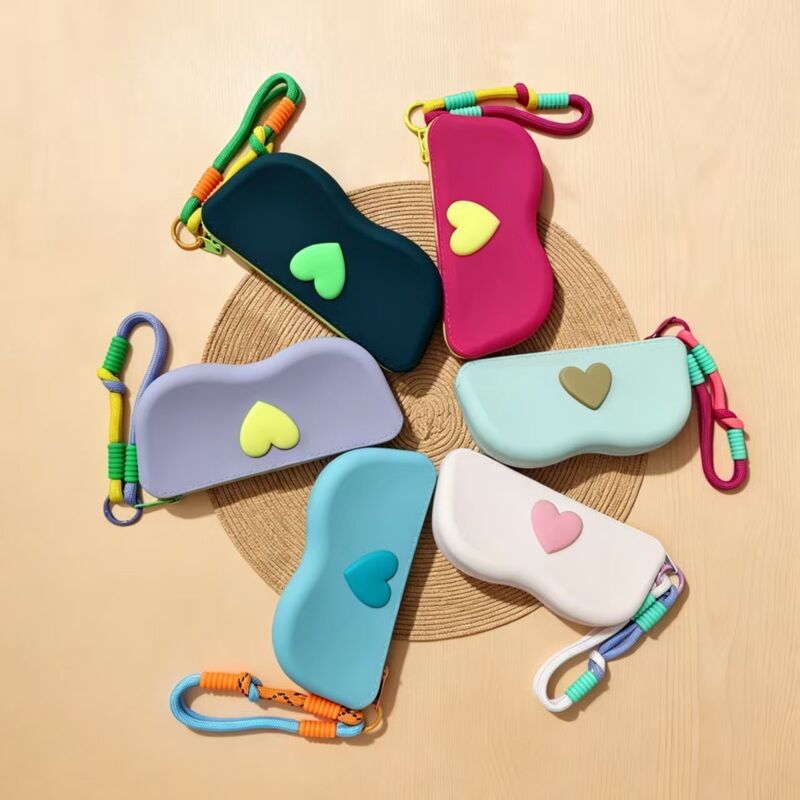 Cross-Border New Product Silicone Glasses Bag, Portable Sunglasses Storage Bag, Zippered Sunglasses Protective Case, Factory Direct Supply