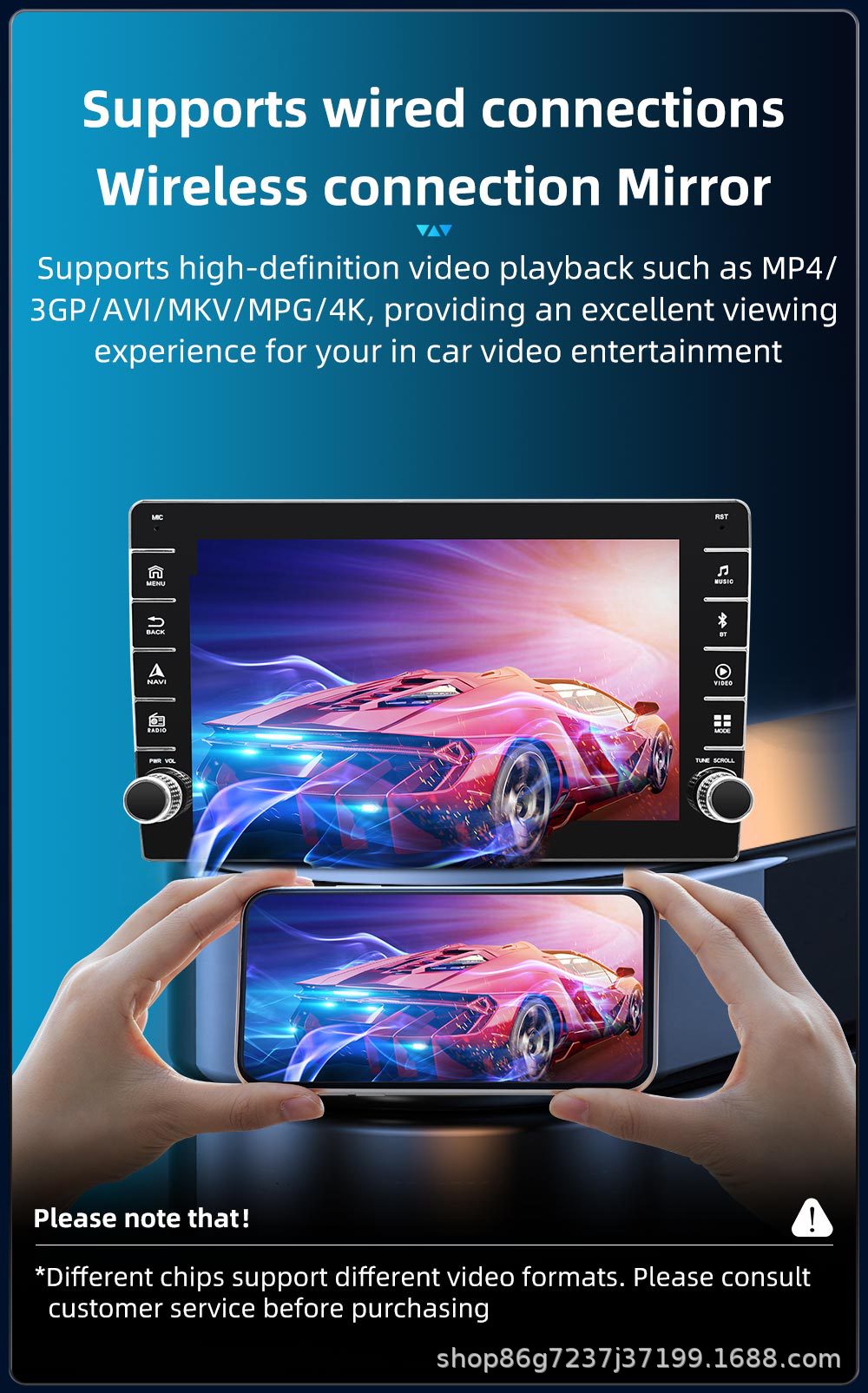9inch 10inch Android smart car central control large screen navigation supports carplay with versatile frame adapter universal host