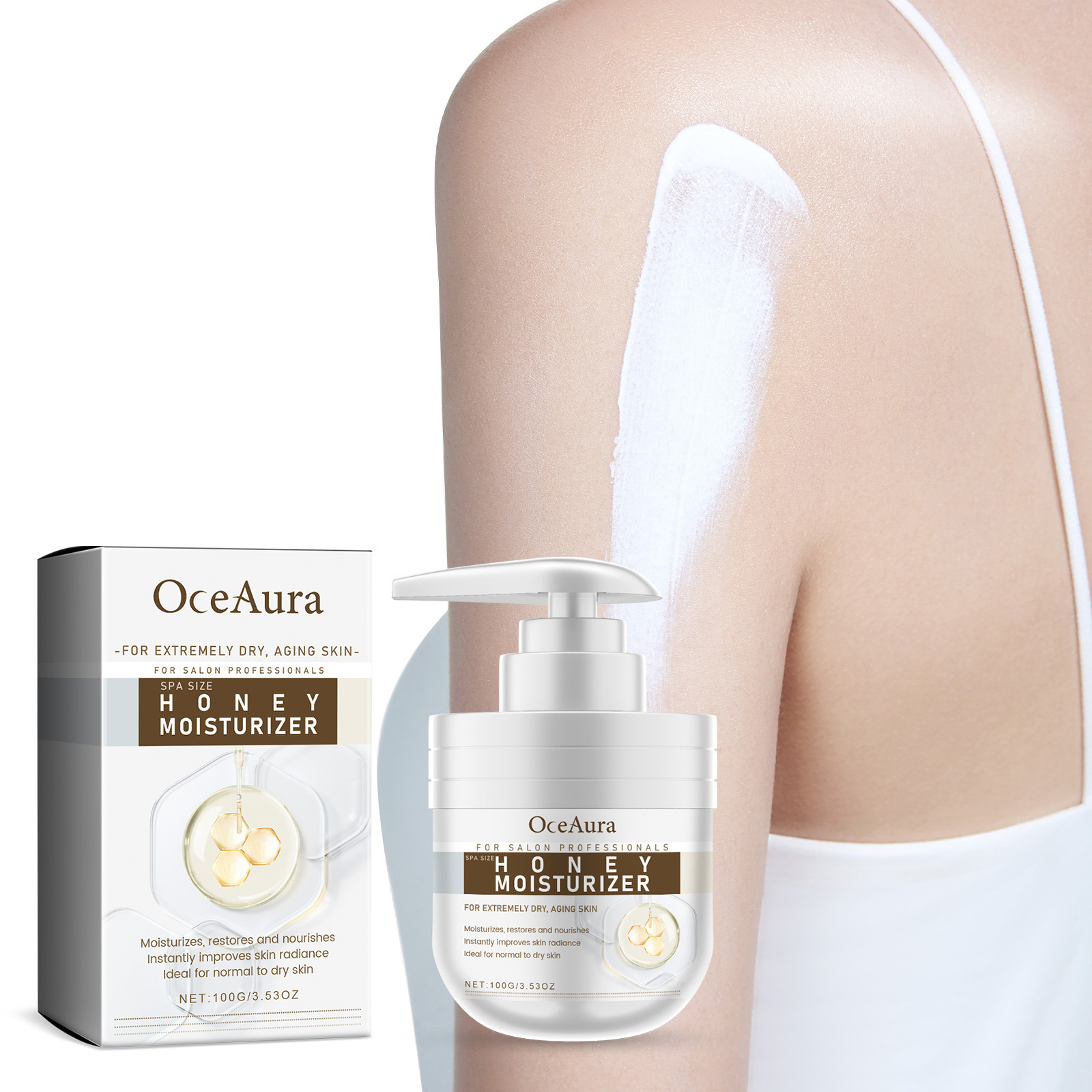 Crème hydratante pour le corps au miel, hydratante et brillante pour une peau lisse et délicate_voghion.com