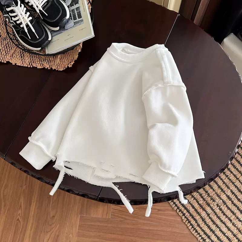 男童洋气卫衣2025冬季新款儿童韩版一体绒衣服中小童加绒加厚冬装