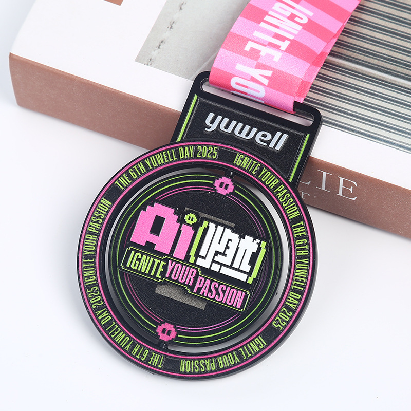 Medalla de metal transfronteriza personalizada juego de imán giratorio medalla de aniversario conjunta lista publicidad personalizada