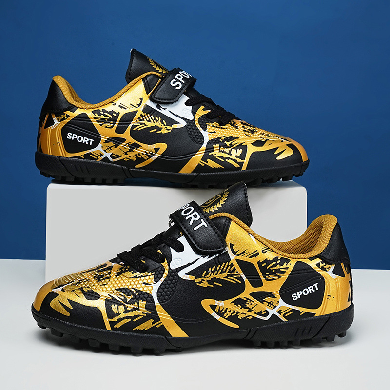 Scarpe da calcio per bambini ShoeGlobe con velcro per ragazzi, TF, studenti delle scuole elementari, ragazze, adolescenti, AG, tacchetti lunghi per bambini più grandi_voghion.com