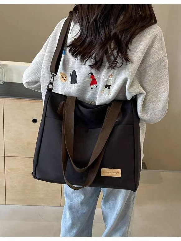 Diseño original japonés cremallera viaje engrosado lienzo bolsa de mano ocio estudiantes de literatura simple hombro mochila