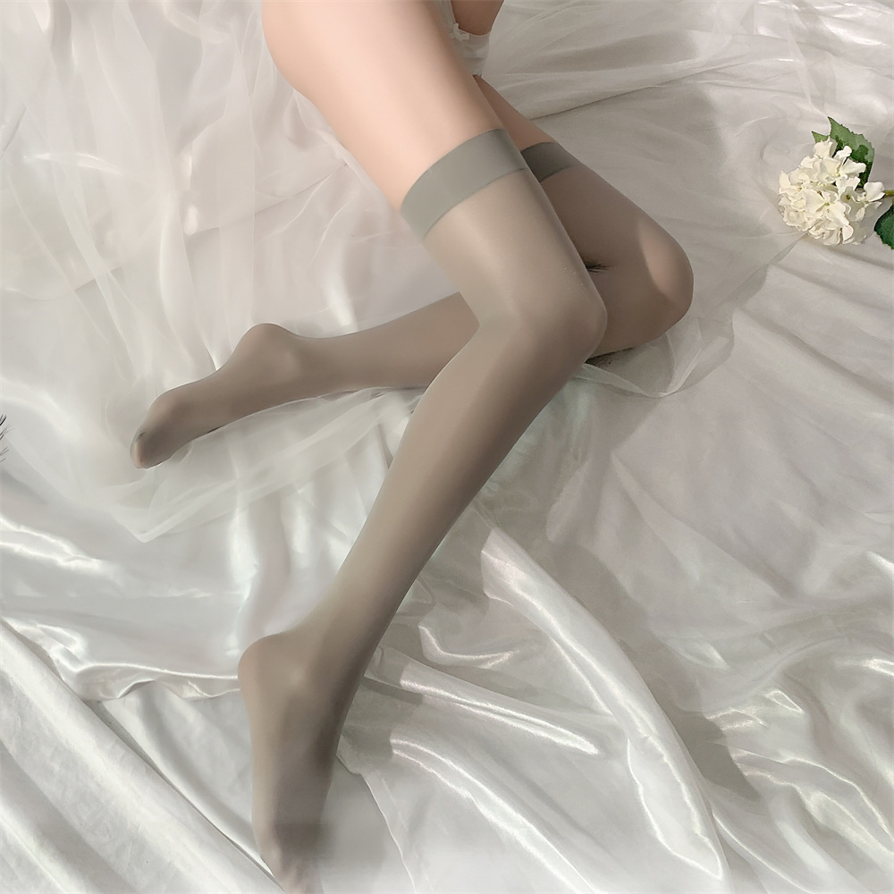 Ultra-Thin Black Thigh-High Stockings, Tearable Design, Over-The-Knee Sheer Hosiery for Women — detail image 6